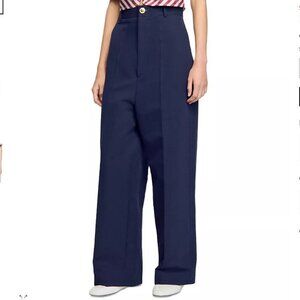 NWT Sandro Aubagne Suit Trousers in Navy Size FR 32 / US 0